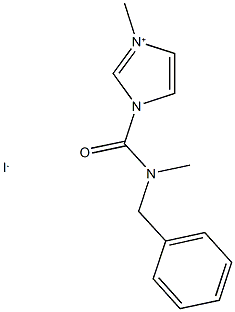 1-{[benzyl(methyl)amino]carbonyl}-3-methyl-1H-imidazol-3-ium iodide 구조식 이미지