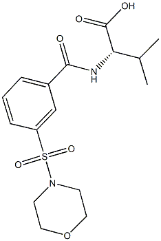 (2S)-3-methyl-2-{[3-(morpholin-4-ylsulfonyl)benzoyl]amino}butanoic acid 구조식 이미지