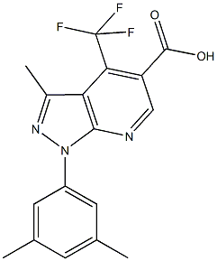 1-(3,5-dimethylphenyl)-3-methyl-4-(trifluoromethyl)-1H-pyrazolo[3,4-b]pyridine-5-carboxylic acid Structure