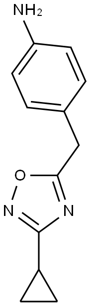 4-[(3-cyclopropyl-1,2,4-oxadiazol-5-yl)methyl]aniline 구조식 이미지