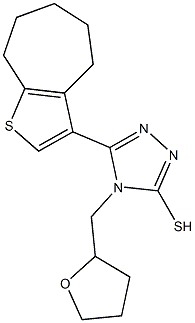 5-(5,6,7,8-tetrahydro-4H-cyclohepta[b]thien-3-yl)-4-(tetrahydrofuran-2-ylmethyl)-4H-1,2,4-triazole-3-thiol Structure