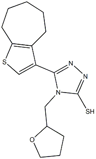 5-(5,6,7,8-tetrahydro-4H-cyclohepta[b]thien-3-yl)-4-(tetrahydrofuran-2-ylmethyl)-4H-1,2,4-triazole-3-thiol 구조식 이미지