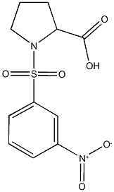 1-[(3-NITROPHENYL)SULFONYL]PYRROLIDINE-2-CARBOXYLIC ACID Structure