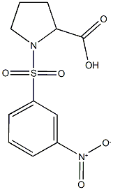 1-[(3-NITROPHENYL)SULFONYL]PYRROLIDINE-2-CARBOXYLIC ACID 구조식 이미지