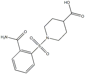 1-{[2-(AMINOCARBONYL)PHENYL]SULFONYL}PIPERIDINE-4-CARBOXYLIC ACID Structure