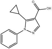 5-CYCLOPROPYL-1-PHENYL-1H-PYRAZOLE-4-CARBOXYLIC ACID 구조식 이미지