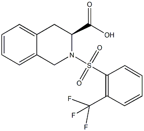 (3S)-2-{[2-(trifluoromethyl)phenyl]sulfonyl}-1,2,3,4-tetrahydroisoquinoline-3-carboxylic acid 구조식 이미지
