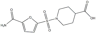 1-{[5-(aminocarbonyl)-2-furyl]sulfonyl}piperidine-4-carboxylic acid 구조식 이미지