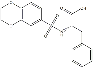(2S)-2-[(2,3-dihydro-1,4-benzodioxin-6-ylsulfonyl)amino]-3-phenylpropanoic acid 구조식 이미지