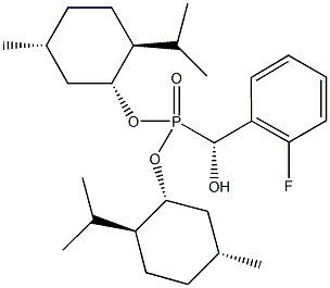 bis[(1R,2S,5R)-2-isopropyl-5-methylcyclohexyl] [(R)-(2-fluorophenyl)(hydroxy)methyl]phosphonate Structure
