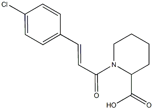 1-[(2E)-3-(4-chlorophenyl)prop-2-enoyl]piperidine-2-carboxylic acid 구조식 이미지
