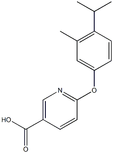 6-[3-methyl-4-(propan-2-yl)phenoxy]pyridine-3-carboxylic acid 구조식 이미지