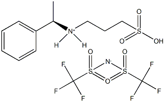 (R)-N-(1-Phenylethyl)-3-sulfopropan-1-aminium bis(trifluoromethylsulfonyl)amide 구조식 이미지