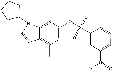 1-CYCLOPENTYL-4-METHYL-1H-PYRAZOLO[3,4-B]PYRIDIN-6-YL 3-NITROBENZENESULFONATE 구조식 이미지