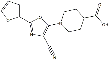 1-[4-CYANO-2-(2-FURYL)-1,3-OXAZOL-5-YL]PIPERIDINE-4-CARBOXYLIC ACID Structure