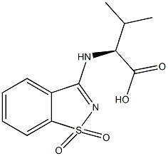 (2S)-2-[(1,1-dioxido-1,2-benzisothiazol-3-yl)amino]-3-methylbutanoic acid Structure