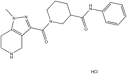 1-[(1-methyl-4,5,6,7-tetrahydro-1H-pyrazolo[4,3-c]pyridin-3-yl)carbonyl]-N-phenylpiperidine-3-carboxamide hydrochloride 구조식 이미지