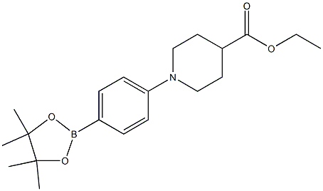 4-Piperidinecarboxylic acid, 1-[4-(4,4,5,5-tetramethyl-1,3,2-dioxaborolan-2-yl)phenyl]-, ethyl ester Structure