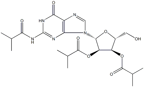 Guanosine, N-(2-methyl-1-oxopropyl)-, 2',3'-bis(2-methylpropanoate) 구조식 이미지