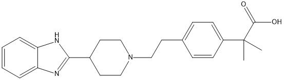 2-(4-(2-(4-(1H-benzo[d]imidazol-2-yl)piperidin-1-yl)ethyl)phenyl)-2-methylpropanoic acid Structure