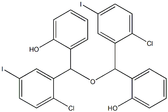 2,2'-(oxybis((2-chloro-5-iodophenyl)methylene))diphenol 구조식 이미지