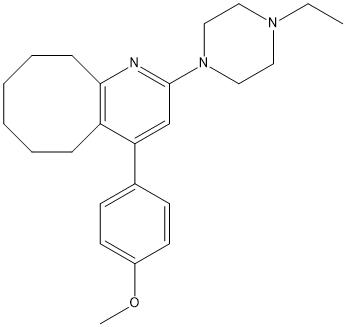 2-(4-ethylpiperazin-1-yl)-4-(4-methoxyphenyl)-5,6,7,8,9,10-hexahydrocycloocta[b]pyridine Structure