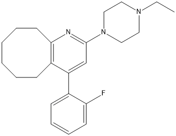 2-(4-ethylpiperazin-1-yl)-4-(2-fluorophenyl)-5,6,7,8,9,10-hexahydrocycloocta[b]pyridine Structure