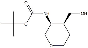 tert-butyl ((3S,4S)-4-(hydroxymethyl)tetrahydro-2H-pyran-3-yl)carbamate 구조식 이미지