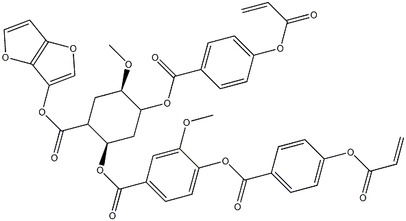 (3R,3aR,6R,6aR)-6-[(4-{[4-(acryloyloxy)benzoyl]oxy}-3-methoxybenzoyl)oxy]hexahydrofuro[3,2-b]furan-3-yl 4-{[4-(acryloyloxy)benzoyl]oxy}-3-methoxybenzoate Structure