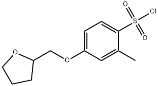 2-methyl-4-[(oxolan-2-yl)methoxy]benzene-1-sulfonyl chloride 구조식 이미지