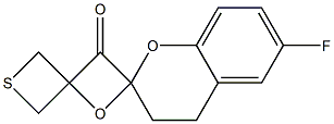 Sulfur, [2-(6-fluoro-3,4-dihydro-2H-1-benzopyran-2-yl)-2-oxoethylidene]dimethyloxo- Structure