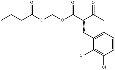 2-(2',3'-dichloro-benzylidene)-3-oxo-butyric acid butyryloxymethyl ester 구조식 이미지