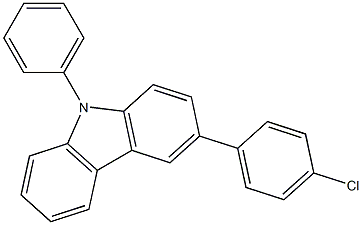  3-(4-Chlorophenyl)-9-phenyl-9H-carbazole 구조식 이미지