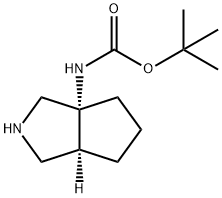 tert-butyl ((3aR,6aS)-hexahydrocyclopenta[c]pyrrol-3a(1H)-yl)carbamate Structure