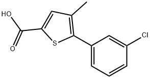 5-(3-chlorophenyl)-4-methylthiophene-2-carboxylic acid 구조식 이미지