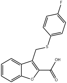 3-{[(4-fluorophenyl)sulfanyl]methyl}-1-benzofuran-2-carboxylic acid 구조식 이미지