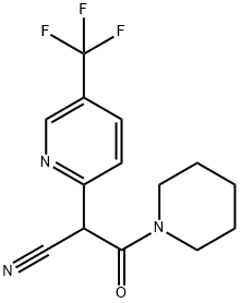 3-oxo-3-piperidin-1-yl-2-[5-(trifluoromethyl)pyridin-2-yl]propanenitrile 구조식 이미지