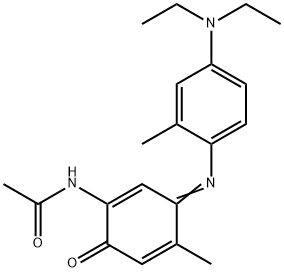 N-(3-{[4-(diethylamino)-2-methylphenyl]imino}-4-methyl-6-oxocyclohexa-1,4-dien-1-yl)acetamide Structure