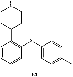 4-[2-(4-methylphenylsulfanyl)phenyl]piperidine hydrochloride Structure