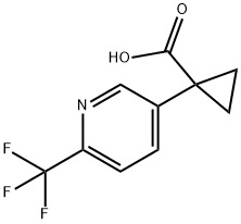 1-(6-(trifluoromethyl)pyridin-3-yl)cyclopropane-1-carboxylic acid 구조식 이미지