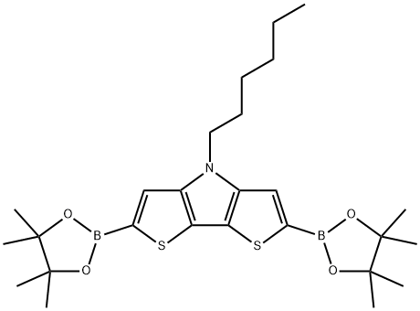 4-hexyl-2,6-bis(4,4,5,5-tetramethyl-1,3,2-dioxaborolan-2-yl)-4H-dithieno[3,2-b:2',3'-d]pyrrole Structure