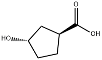 (1S,3S)-3-Hydroxy-cyclopentanecarboxylic acid 구조식 이미지
