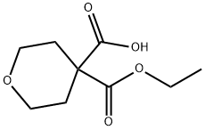 4-(ethoxycarbonyl)oxane-4-carboxylic acid 구조식 이미지