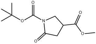 1-tert-butyl 3-Methyl 5-oxopyrrolidine-1,3-dicarboxylate 구조식 이미지