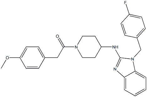 N-[1-(4-fluorobenzyl)-1H-benzimidazol-2-yl]-N-{1-[(4-methoxyphenyl)acetyl]-4-piperidinyl}amine 구조식 이미지