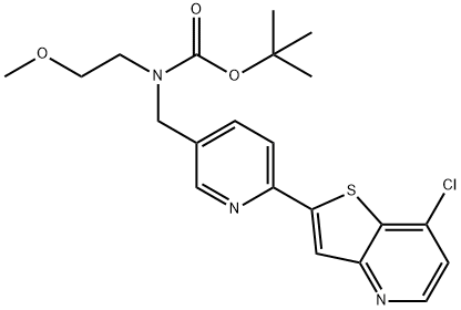 tert-butyl ((6-(7-chlorothieno[3,2-b]pyridin-2-yl)pyridin-3-yl)methyl)(2-methoxyethyl)carbamate Structure