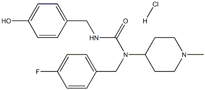 N-(4-Fluorobenzyl)-N-(1-methylpiperidin-4-yl)-N'-(4-hydroxybenzyl)carbamide hydrochloride, 95% Structure