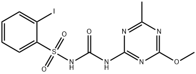 Benzenesulfonamide, 2-iodo-N-[[(4-methoxy-6-methyl-1,3,5-triazin-2-yl)amino]carbonyl]- Structure