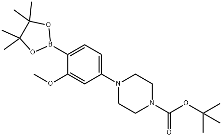 tert-butyl 4-(3-methoxy-4-(4,4,5,5-tetramethyl-1,3,2-dioxaborolan-2-yl)phenyl)piperazine-1-carboxylate 구조식 이미지