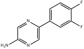 2-Amino-5-(3,4-difluorophenyl)pyrazine Structure
